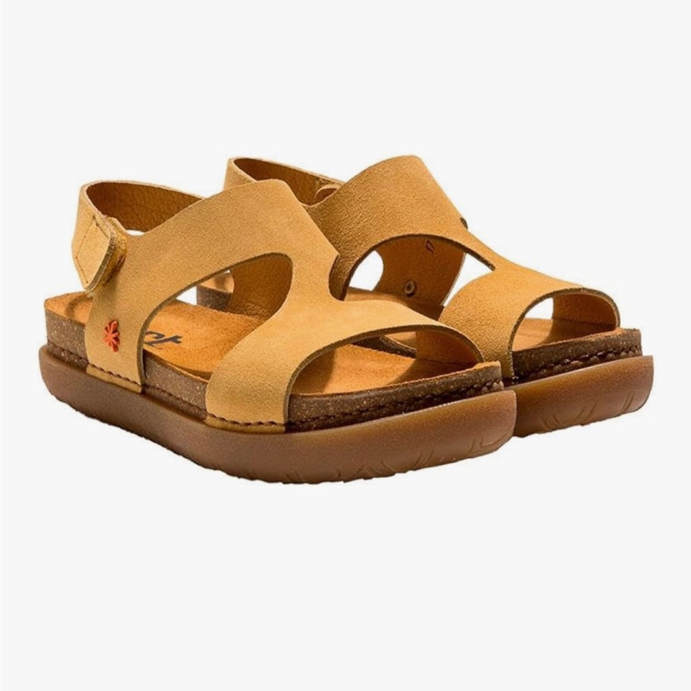 Art Women's Platform Sandal Leather Size 9-9.5